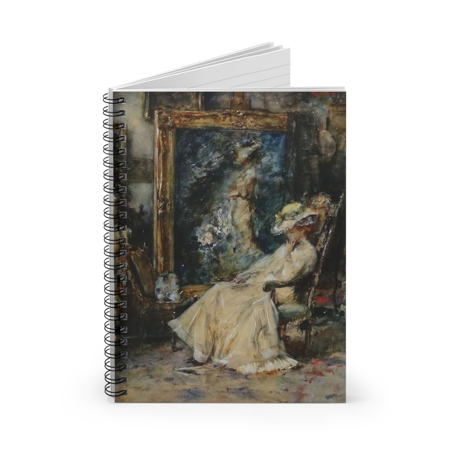 Elegante vrouw in atelier door Albert Roelofs Spiral Bound Ruled Notebook with Printed Cover