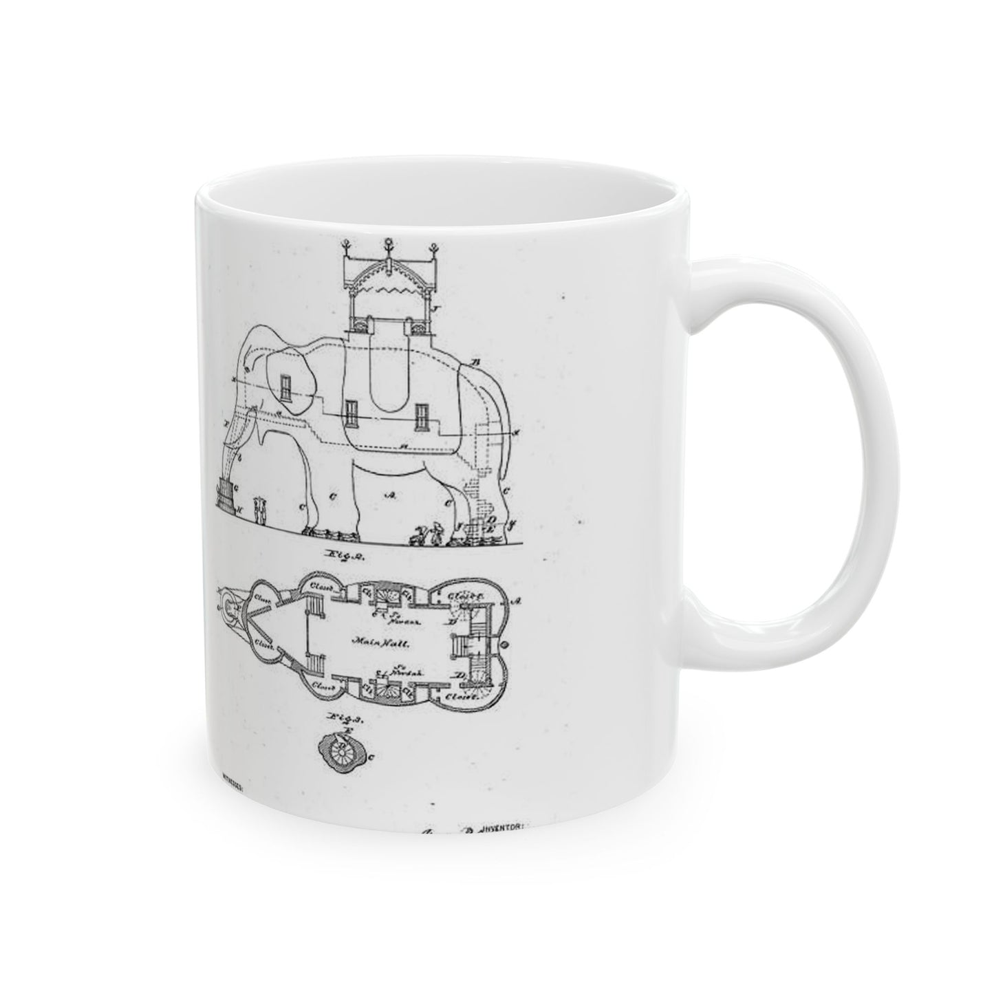 Patent Drawing of Engine - Lucy-USpatent268503 1882 Public domain  image Beautiful Novelty Ceramic Coffee Mug 11oz