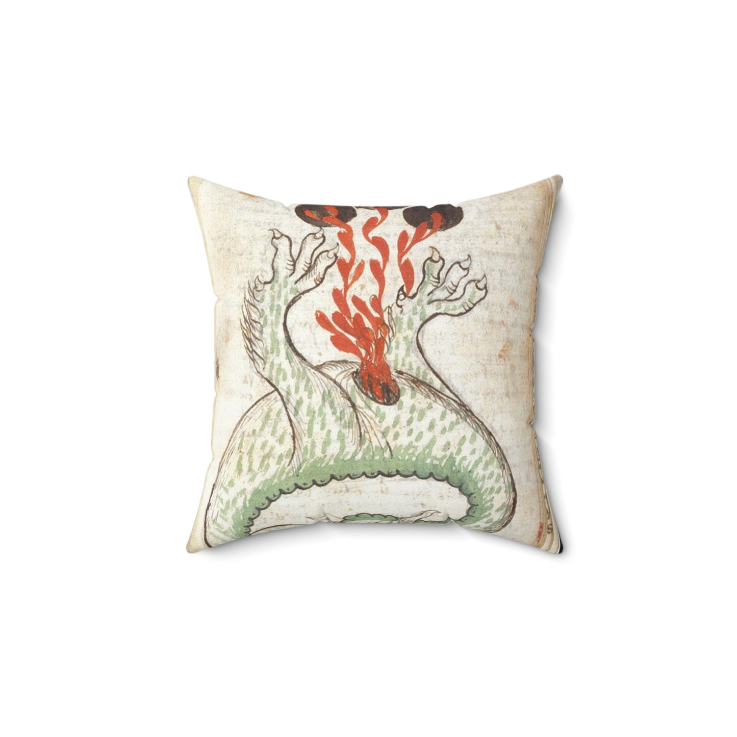 Dragon from BL Sloane 1171, f. 18v Decorative Accent Square Pillow