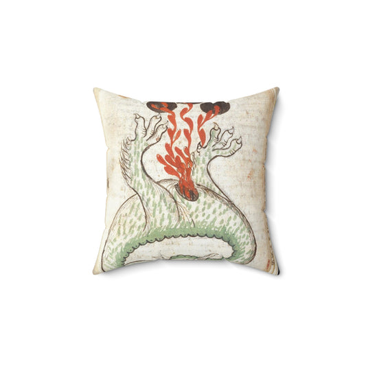 Dragon from BL Sloane 1171, f. 18v Decorative Accent Square Pillow