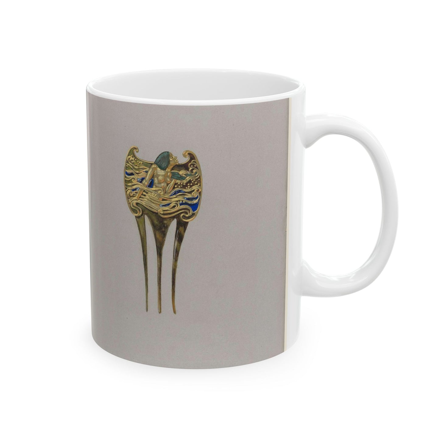 Drawing, Design for a Nymph Comb, ca. 1900 (CH 18384865-3) Beautiful Novelty Ceramic Coffee Mug 11oz