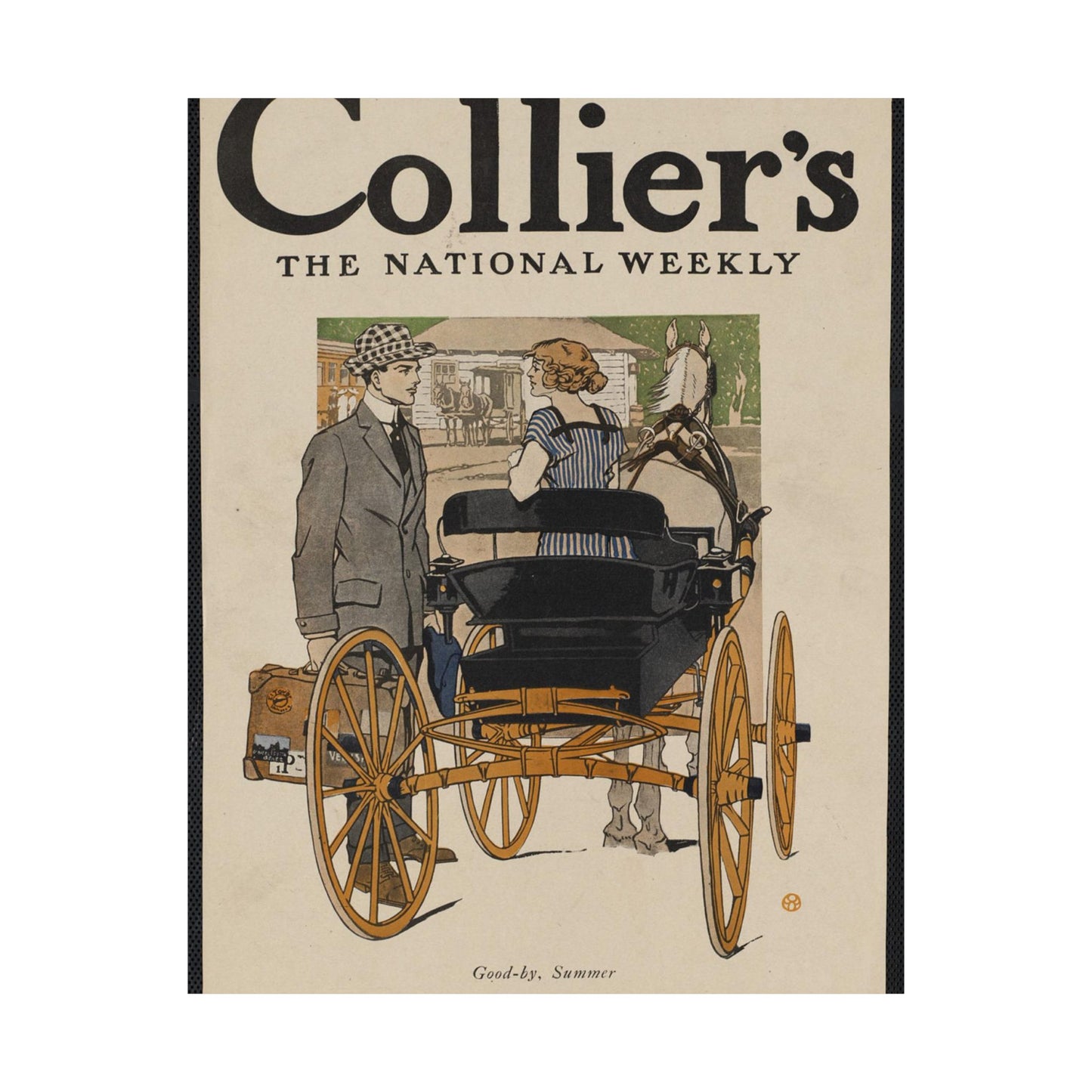 Collier's, the national weekly. Good-by, summer. High Quality Matte Wall Art Poster for Home, Office, Classroom