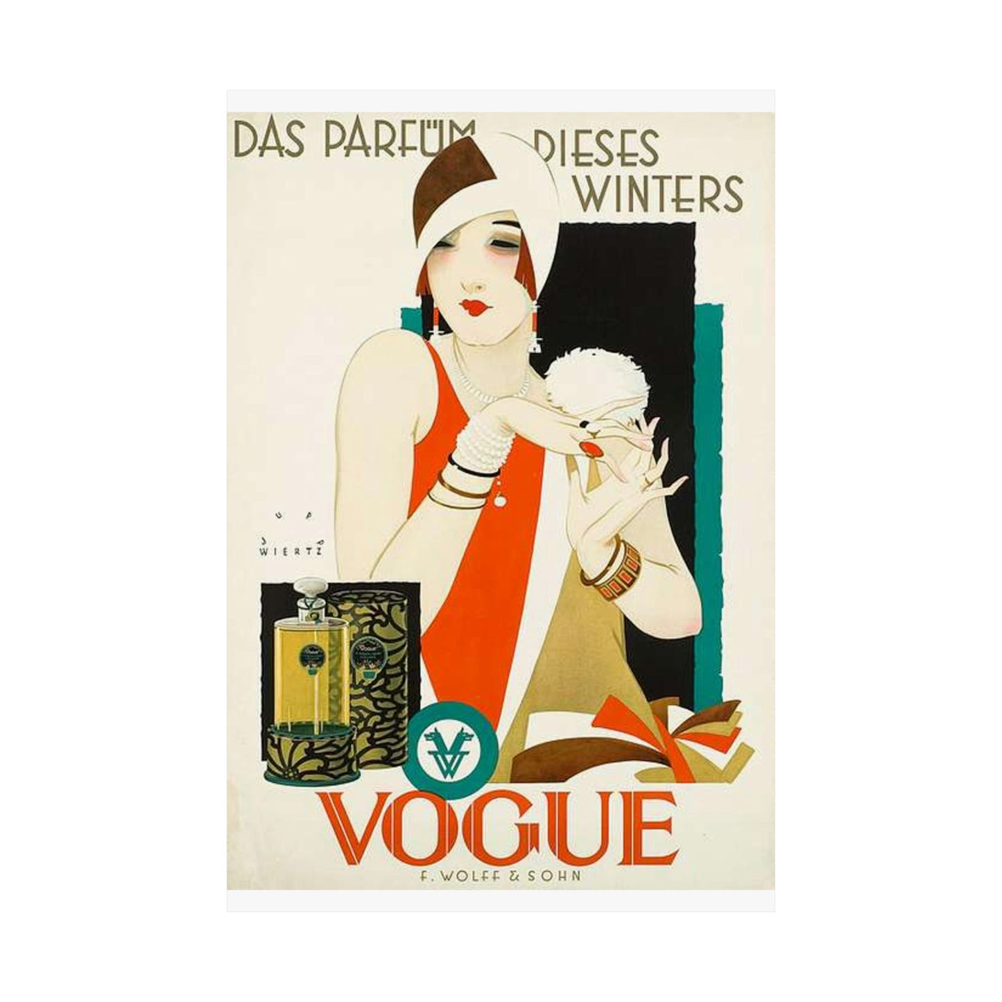 1926 1927 circa Jupp Wiertz Plakat Das Parfüm dieses Winters - Vogue, Firma F. Wolff & Sohn, Karlsruhe High Quality Matte Wall Art Poster for Home, Office, Classroom