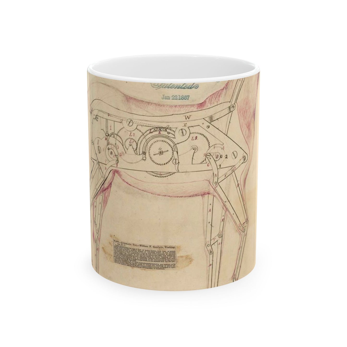 Patent drawing - Drawing of Toy Horse Public domain  image Beautiful Novelty Ceramic Coffee Mug 11oz