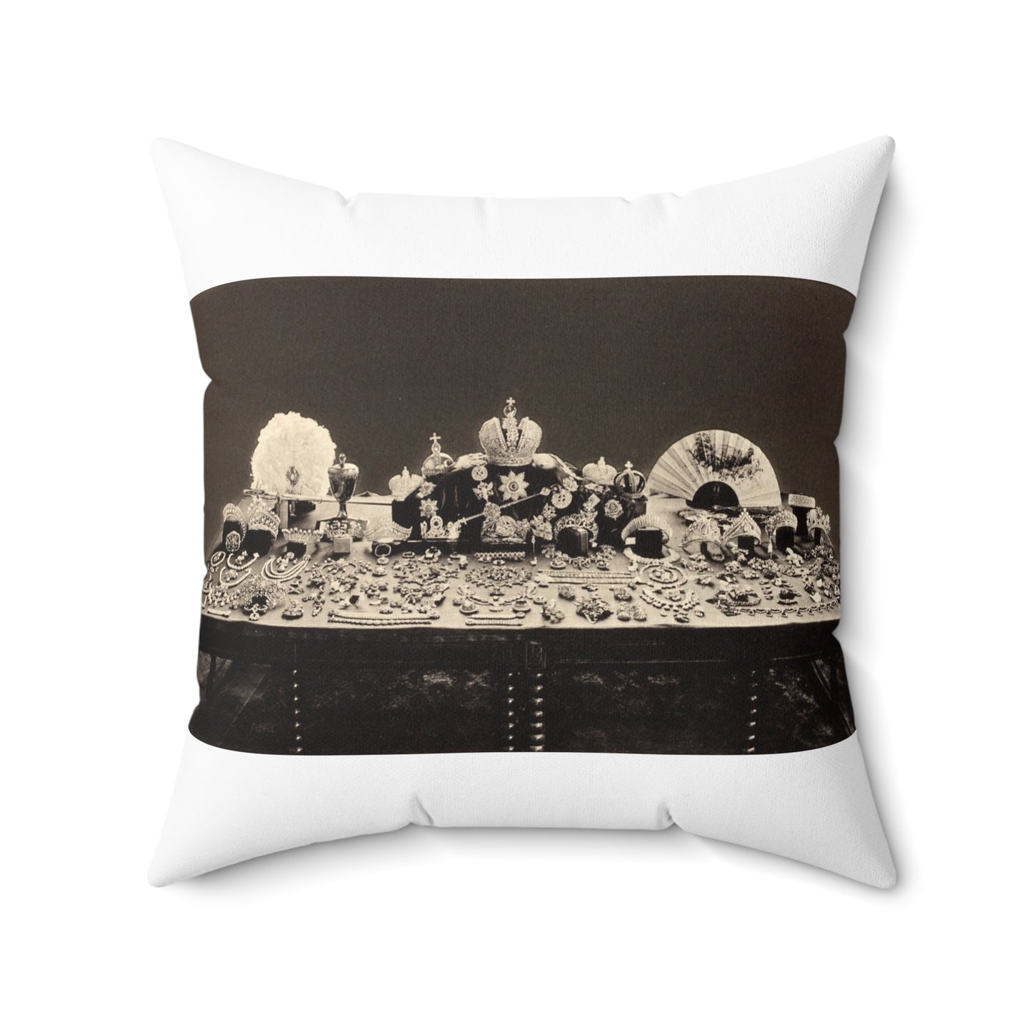 Jewels of the House of the Romanovs.Catalog of Academician A. Fersman. Decorative Accent Square Pillow