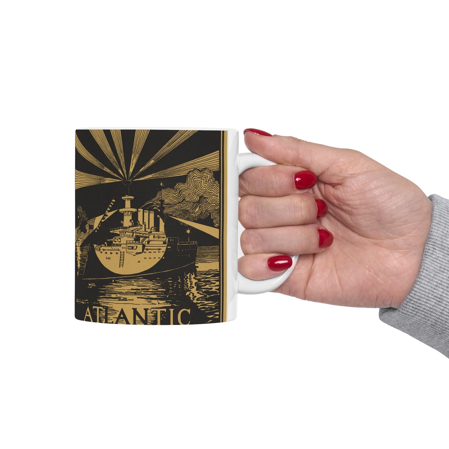 Atlantic for November, Art Nouveau poster Beautiful Novelty Ceramic Coffee Mug 11oz