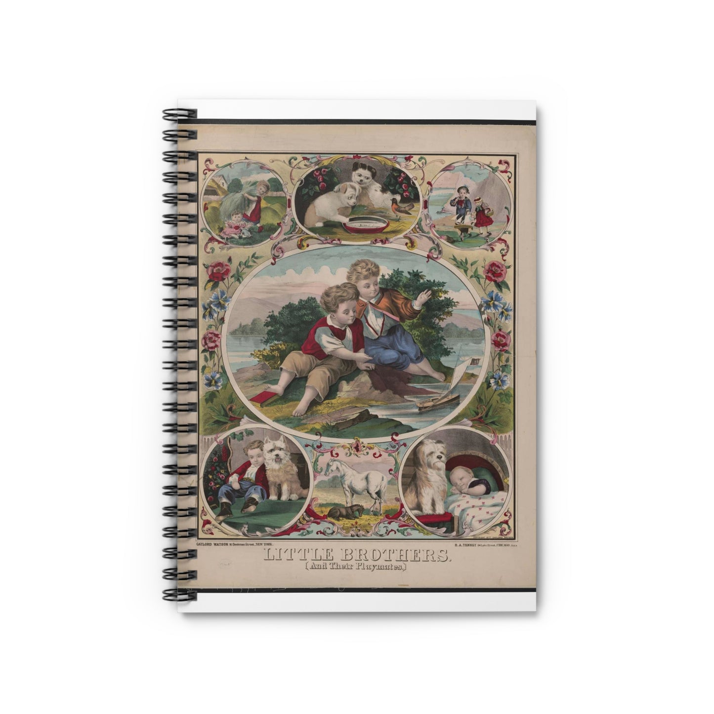 Little brothers. (And their playmates) Spiral Bound Ruled Notebook with Printed Cover