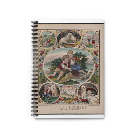Little brothers. (And their playmates) Spiral Bound Ruled Notebook with Printed Cover