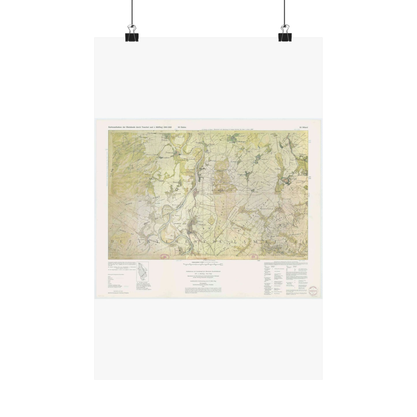 Tr K 63 Eisden - 64 Sittard - Public domain vintage map High Quality Matte Wall Art Poster for Home, Office, Classroom