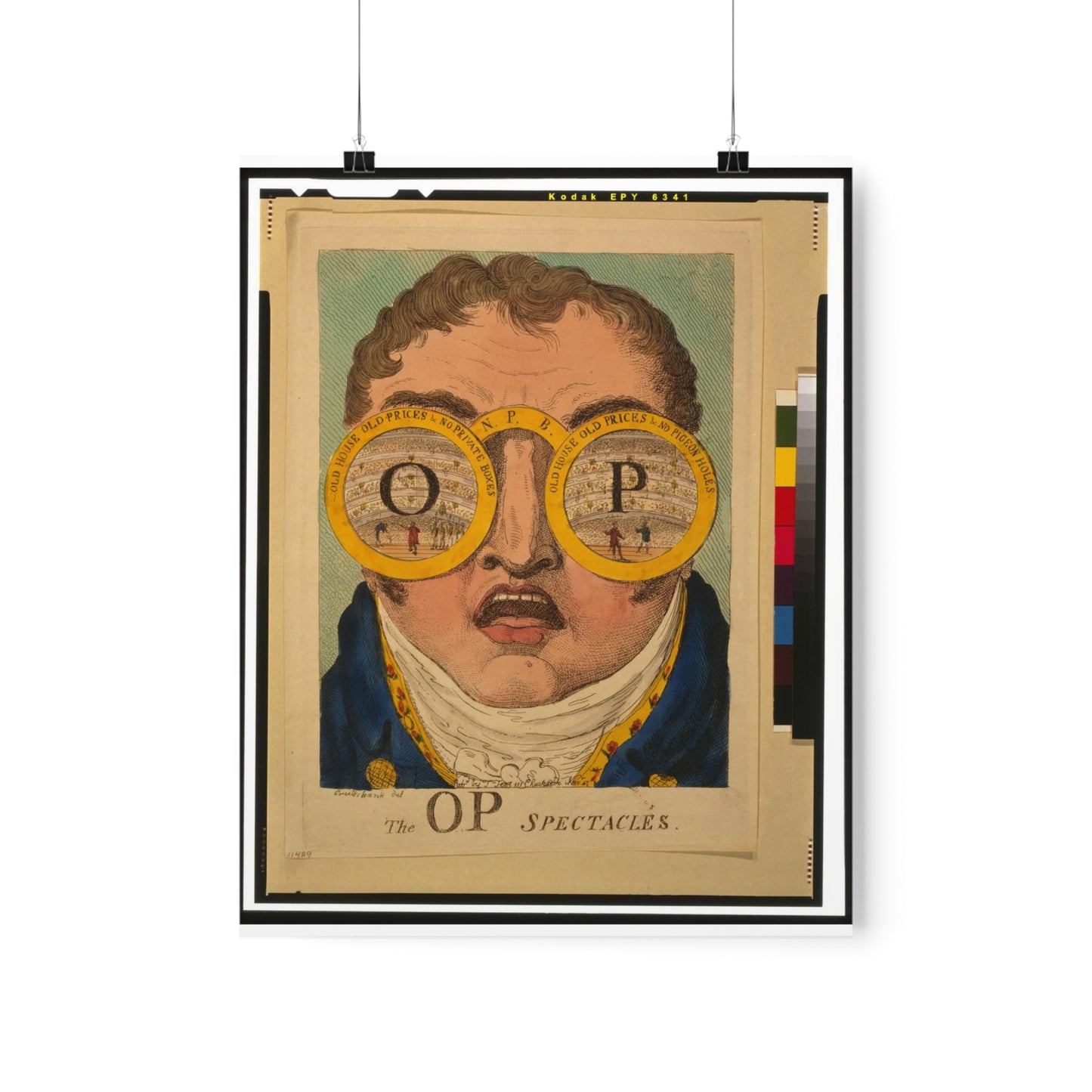 The OP spectacles / Cruikshank del., British Cartoon Print High Quality Matte Wall Art Poster for Home, Office, Classroom