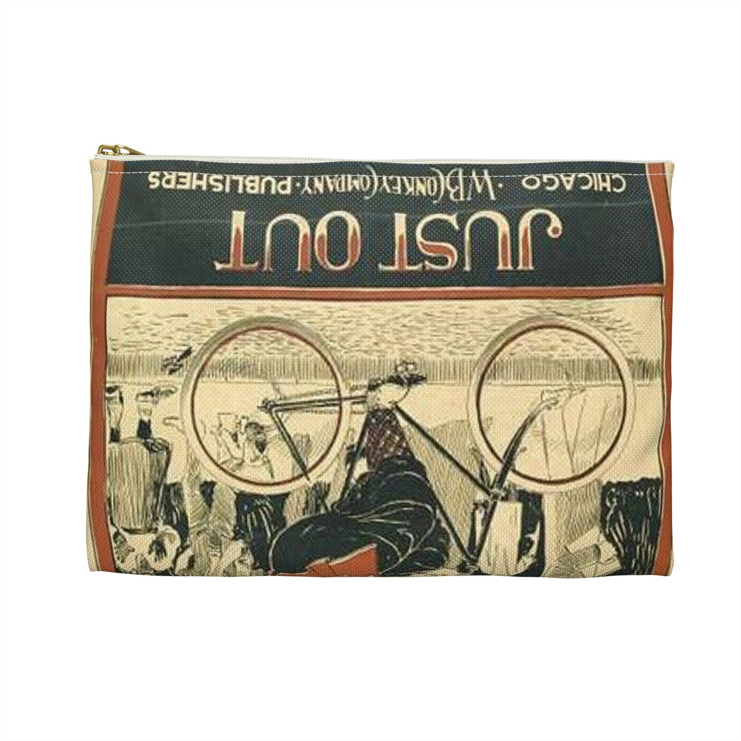 Picryl description: Public domain image of byciclyst, bike, bicycle wheel, sport event, free to use, no copyright restrictions. Large Organizer Pouch with Black Zipper