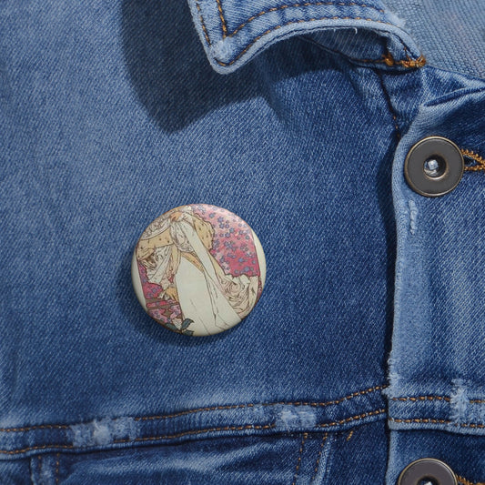 Affiche pour le Théâtre de la Renaissance, "la Dame aux Camélias". Pin Buttons with Crisp Design