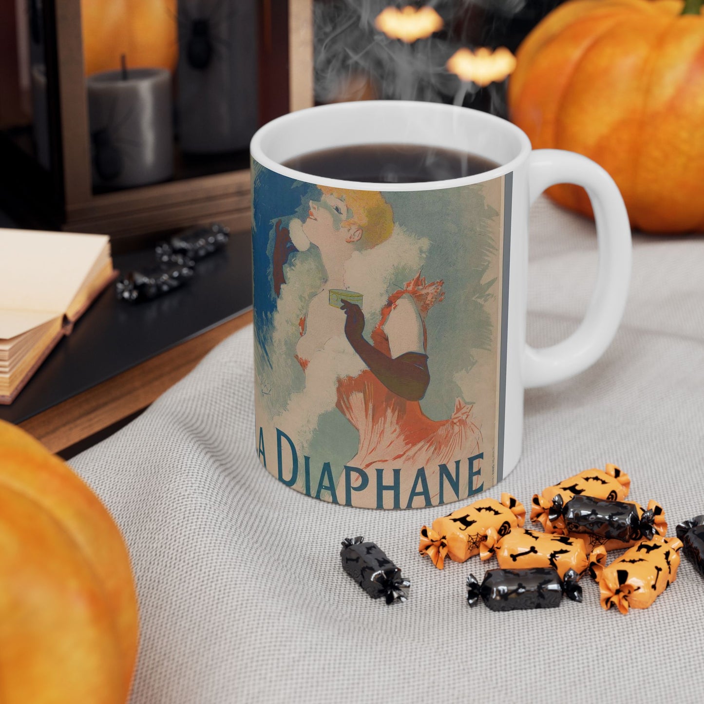 Jules Cheret - La Diaphane. Poudre de Riz , 1890 Beautiful Novelty Ceramic Coffee Mug 11oz