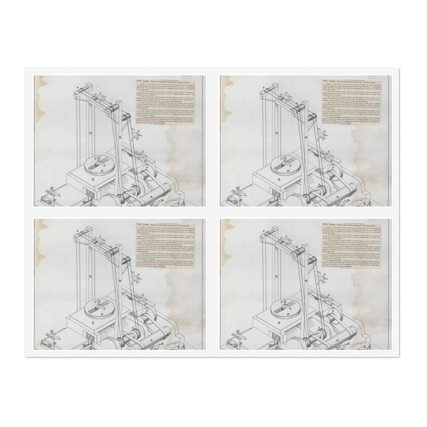 Patent drawing - for W. H. Broden's Target Public domain  image Laminated UV Protective Vinyl Stickers