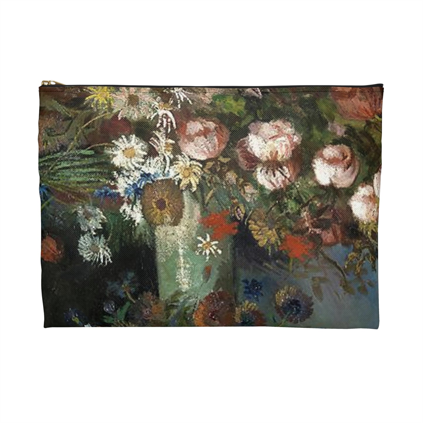 Still life with meadow flowers and roses Van Gogh 1886 Large Organizer Pouch with Black Zipper