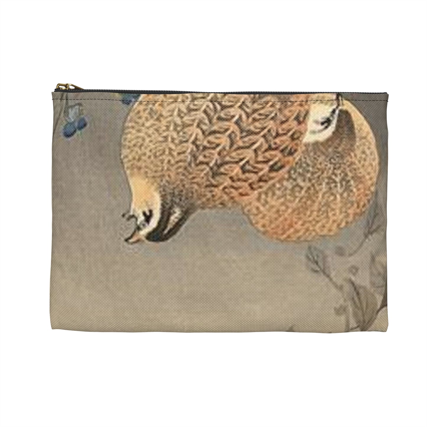Koson - quails, Ohara Koson Large Organizer Pouch with Black Zipper