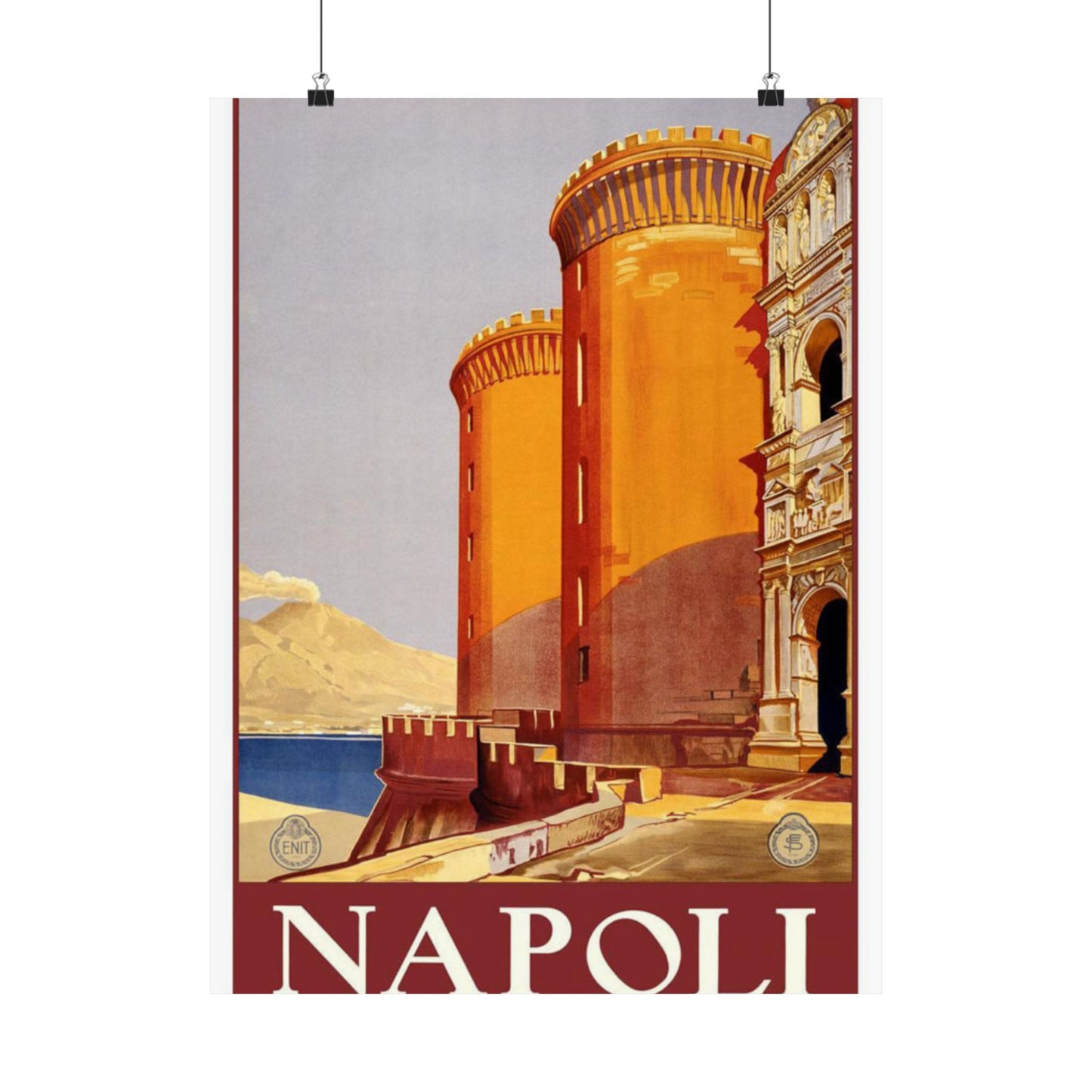 Napoli. Vintage Travel Poster., Italy High Quality Matte Wall Art Poster for Home, Office, Classroom