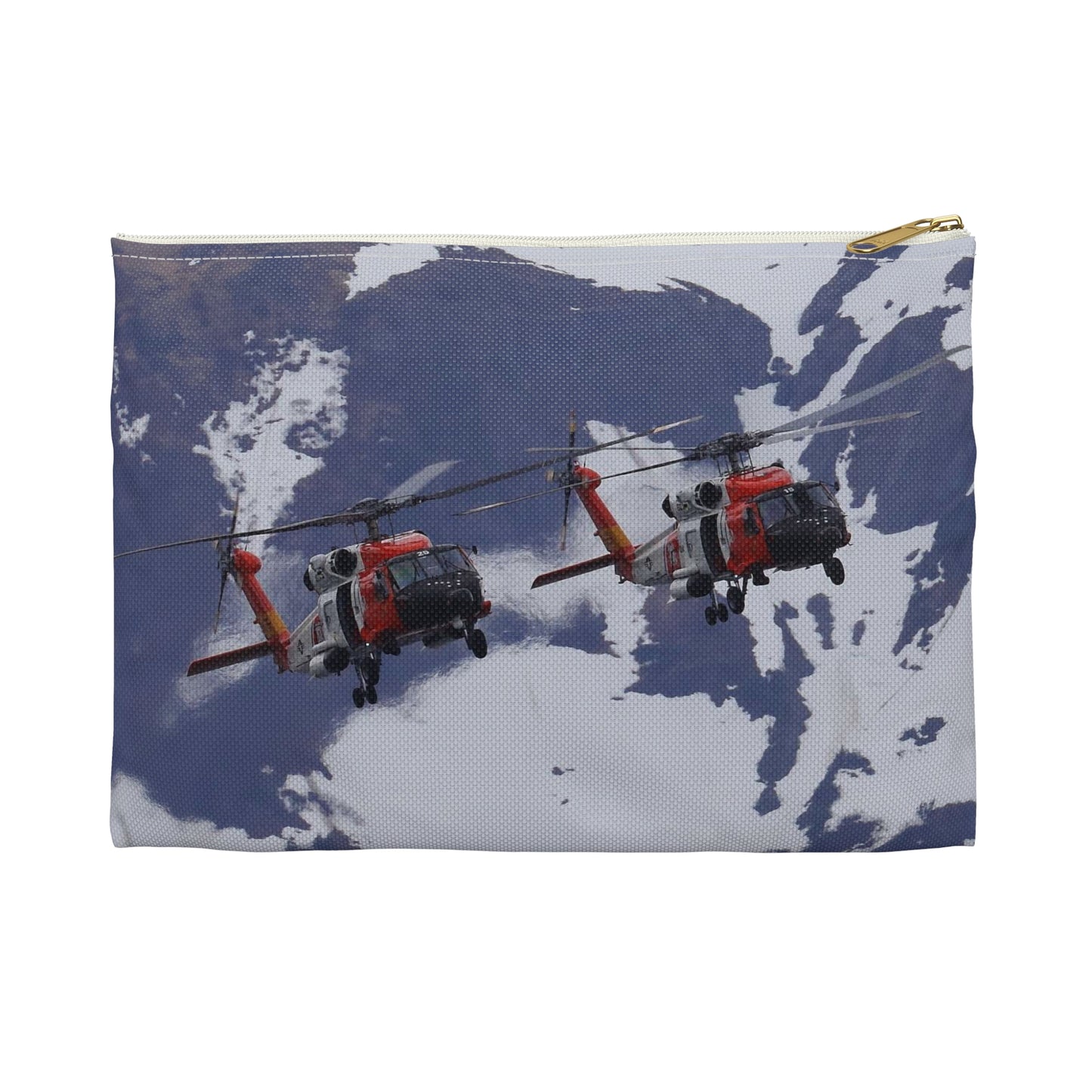 Two Coast Guard Air Station Sitka MH-60 Jayhawk helicopter Large Organizer Pouch with Black Zipper