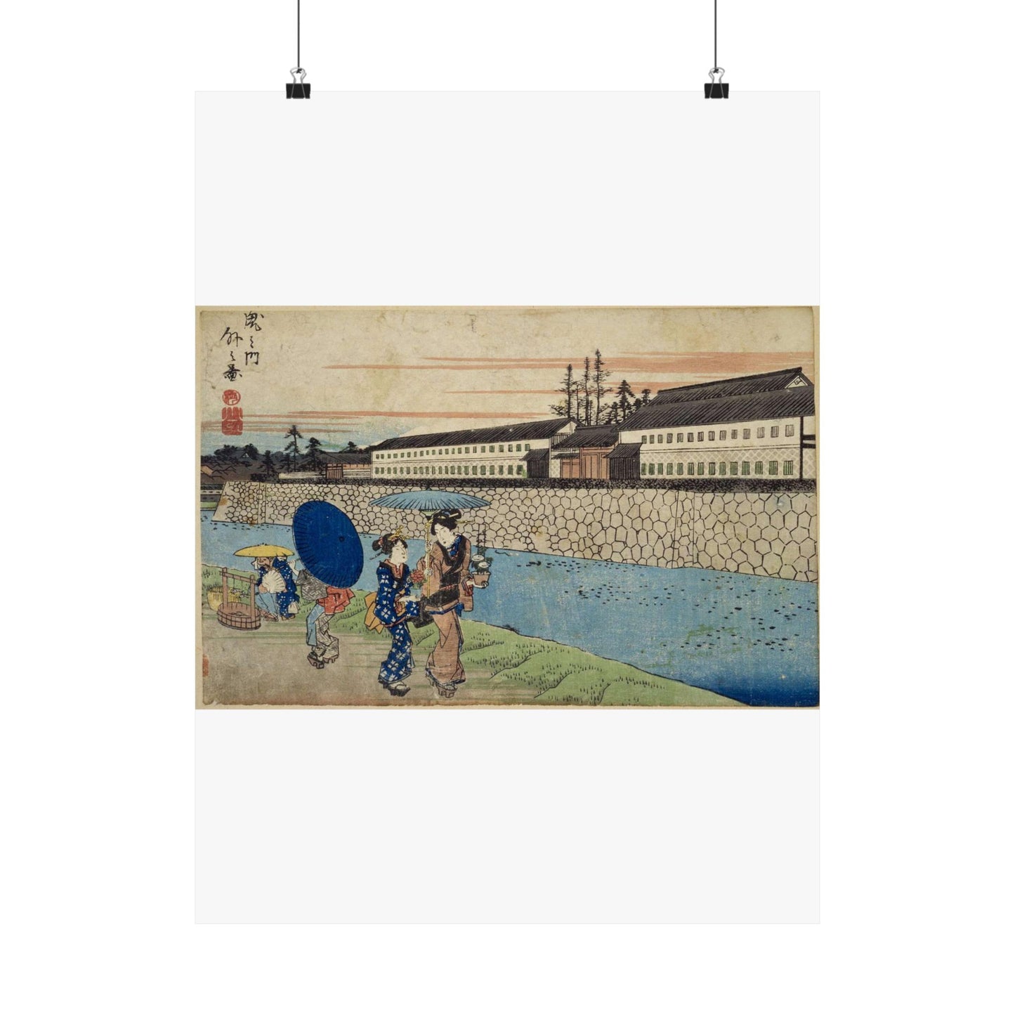 NDL-DC 1308377-Utagawa Hiroshige-江戸勝景 虎之門外之図-crd High Quality Matte Wall Art Poster for Home, Office, Classroom