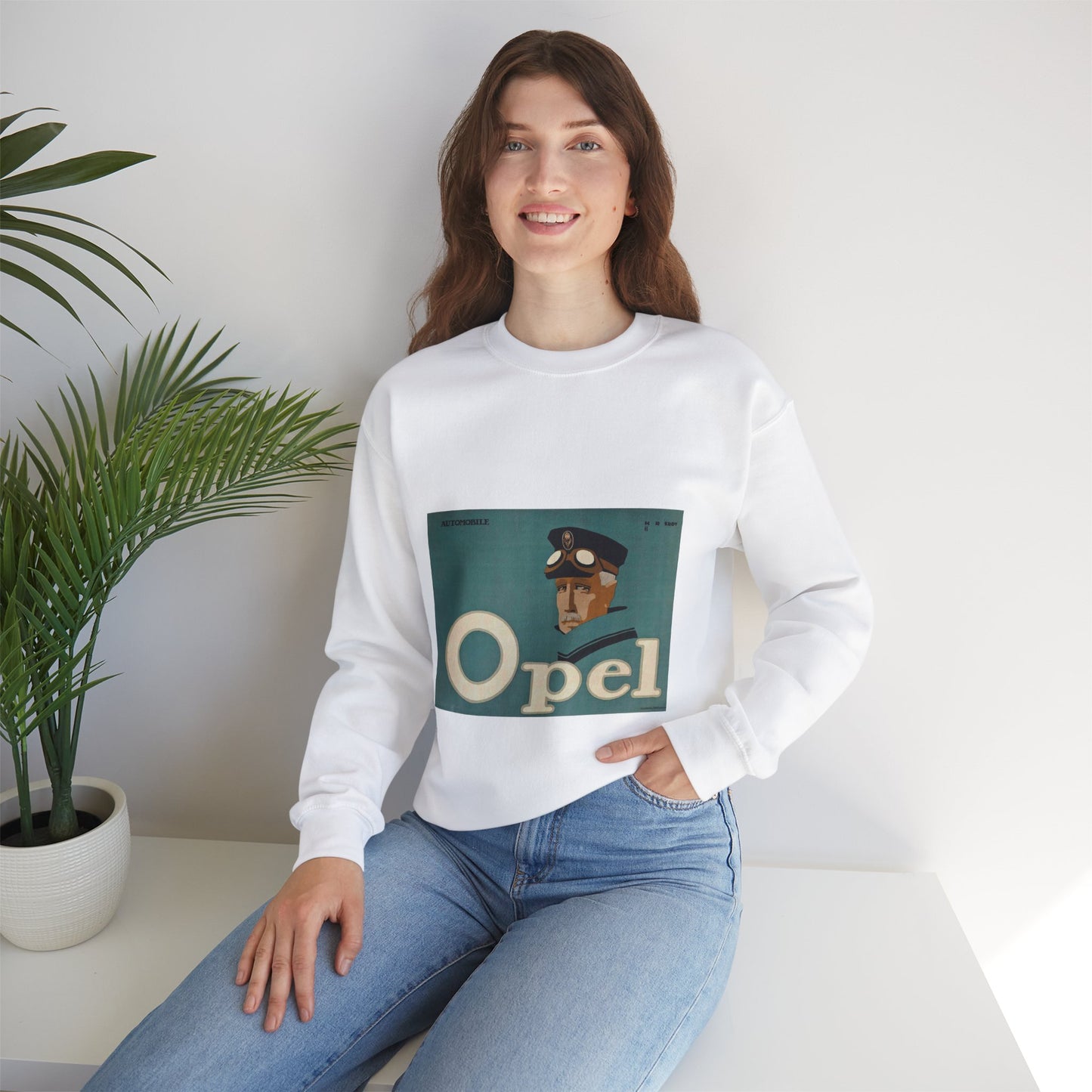 Hans Rudi Erdt (1883-1918) - Opel White Heavy Blend Adult Crew Neck SweatShirt