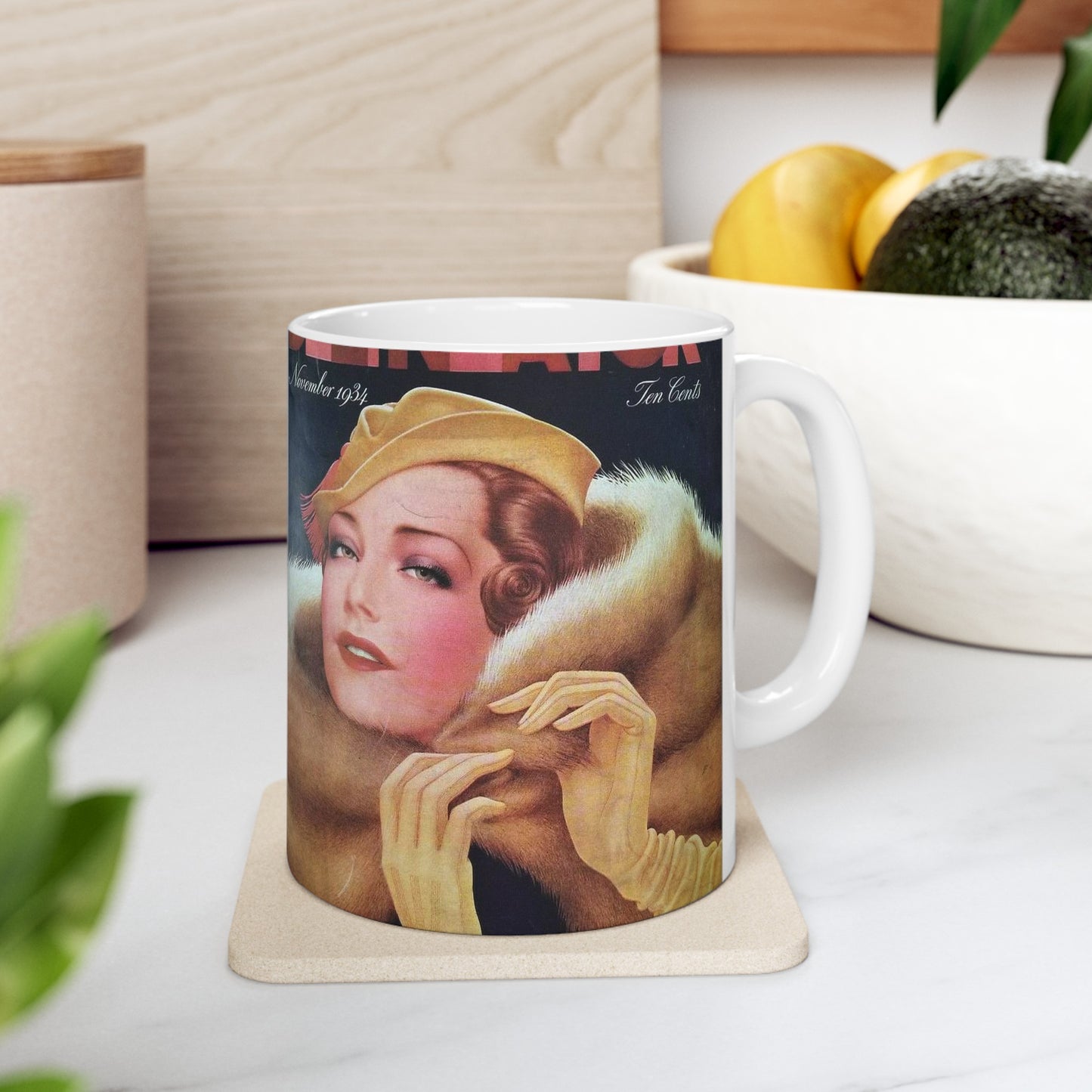 Delineator 1934-11 - Art Deco public domain image Beautiful Novelty Ceramic Coffee Mug 11oz