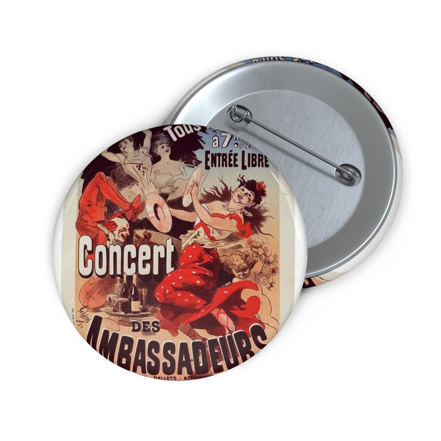 Affiche pour le "Concert des Ambassadeurs". Pin Buttons with Crisp Design