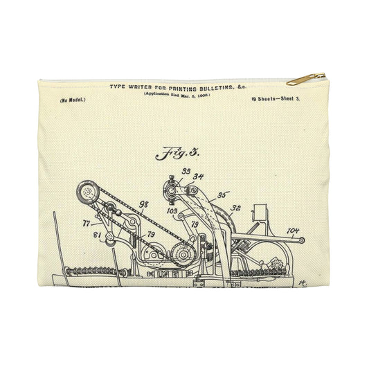 Patent Case File No. 684,163, Typewriter for Printing Bulletins, etc., Inventor- Frederick E. Allen - DPLA - 7c154e563ade85b5dee046e199b8667b (page 166) Large Organizer Pouch with Black Zipper