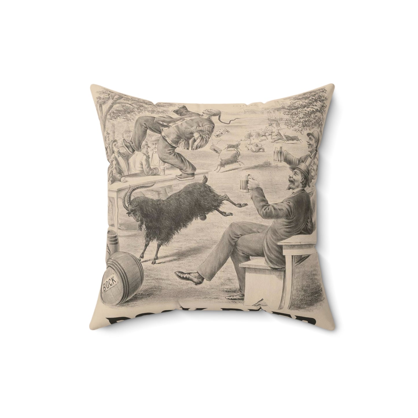 Bock beer - Print, Library of Congress collection Decorative Accent Square Pillow