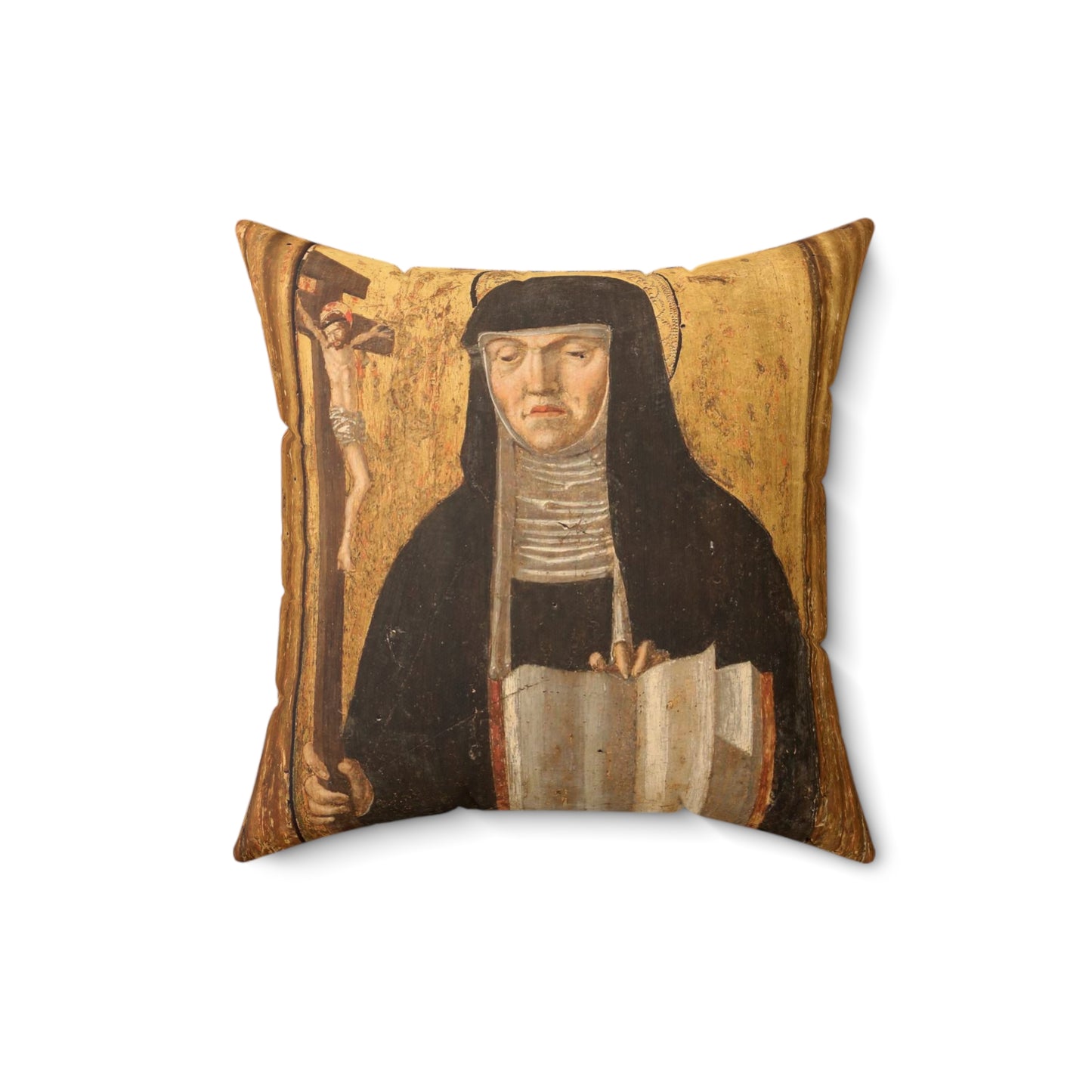 Bernardo parentino, santa scolastica, 1496 ca Decorative Accent Square Pillow