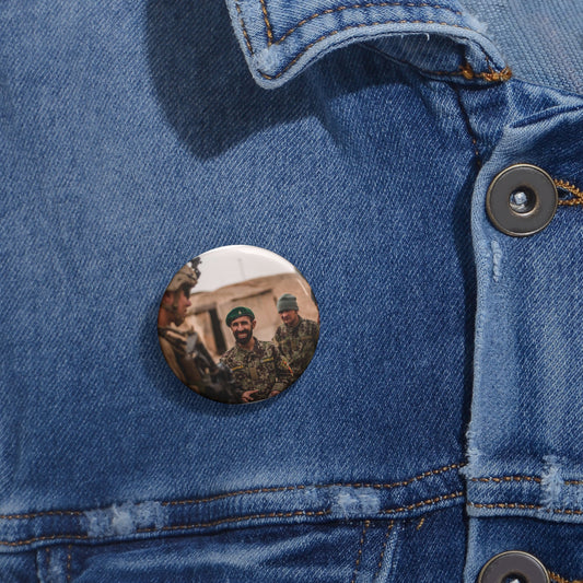 A U.S. Marine with Task Force Southwest (TFSW) converses Pin Buttons with Crisp Design