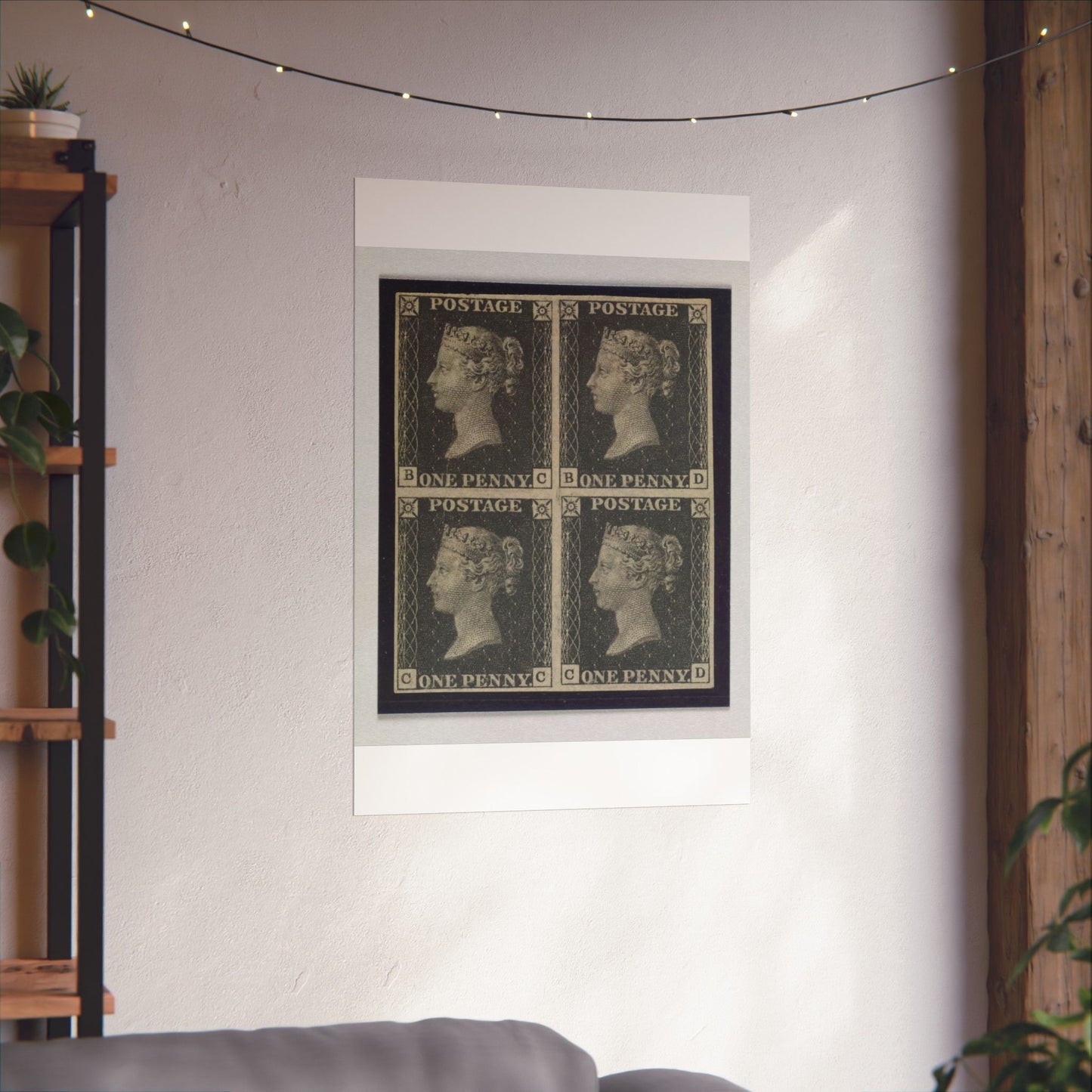 "Penny Black" postage stamps - postal stamp High Quality Matte Wall Art Poster for Home, Office, Classroom