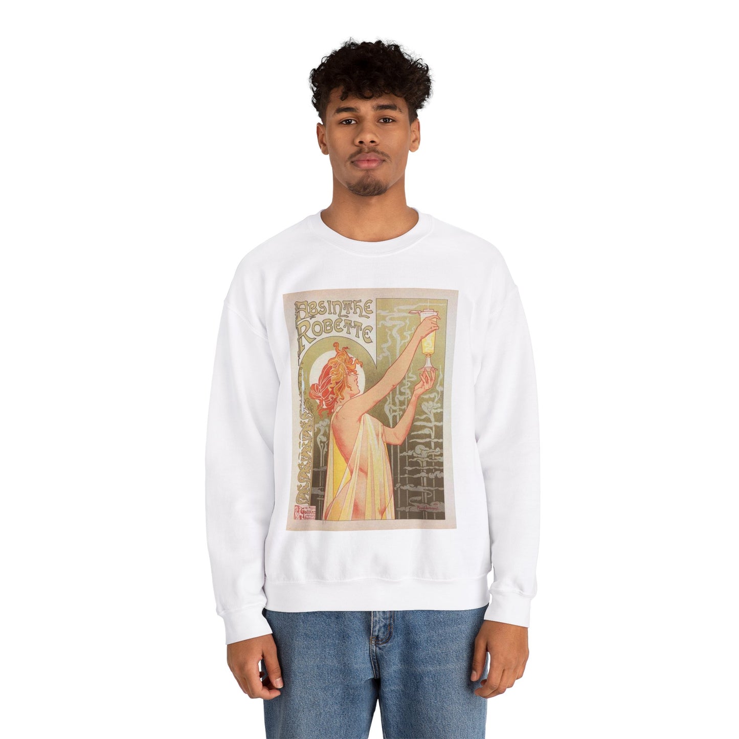 Affiche belge pour l' "Absinthe Robette". White Heavy Blend Adult Crew Neck SweatShirt