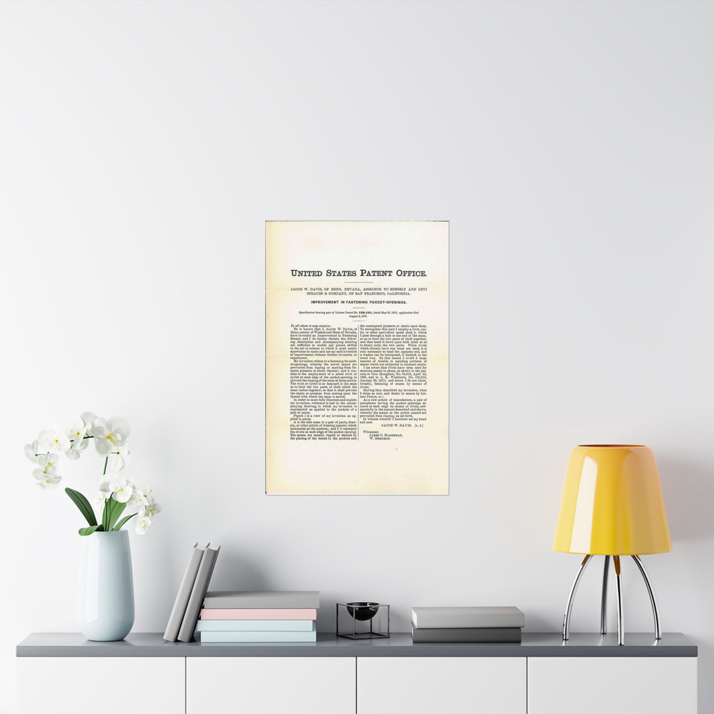 Patent Case File No. 139,121, Improvement in Fastening Pocket Openings, Inventor- Jacob W. Davis - DPLA - afb017b06366ded5b3d9735cb413b735 (page 29) High Quality Matte Wall Art Poster for Home, Office, Classroom