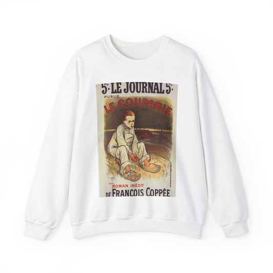 Affiche pour le roman "le Coupable", de François Coppée, publié dans le Journal. White Heavy Blend Adult Crew Neck SweatShirt