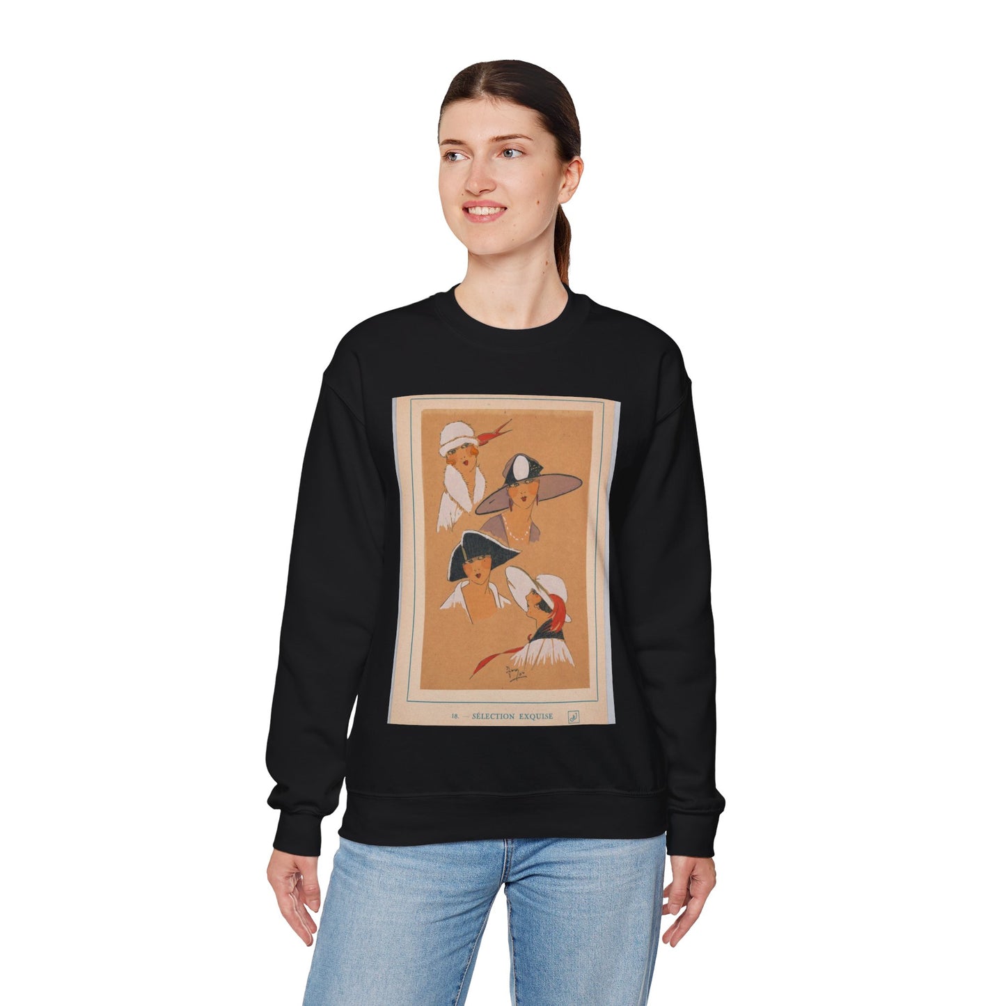 Print (France), Winter 1921–22 (CH 18615037) Black Heavy Blend Adult Crew Neck SweatShirt