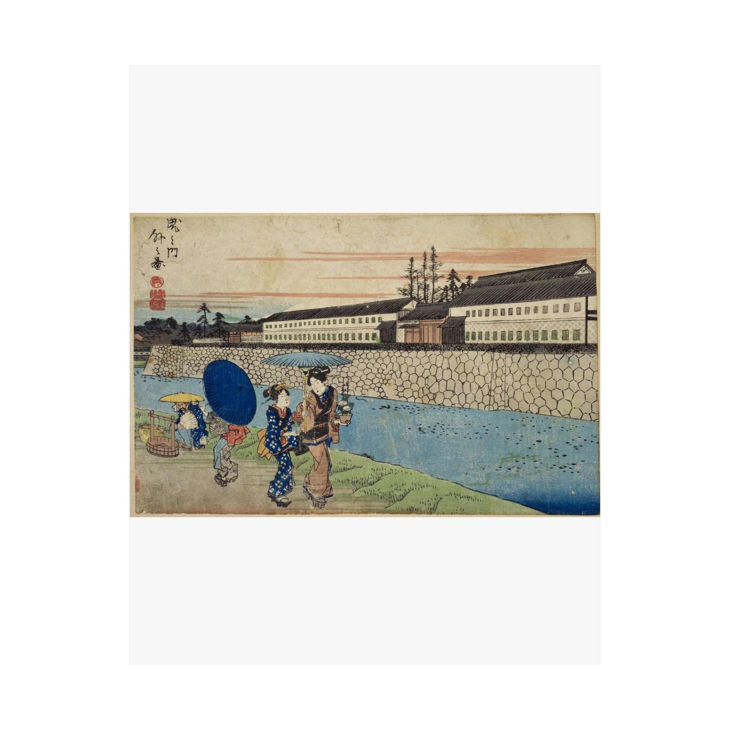 NDL-DC 1308377-Utagawa Hiroshige-江戸勝景 虎之門外之図-crd High Quality Matte Wall Art Poster for Home, Office, Classroom