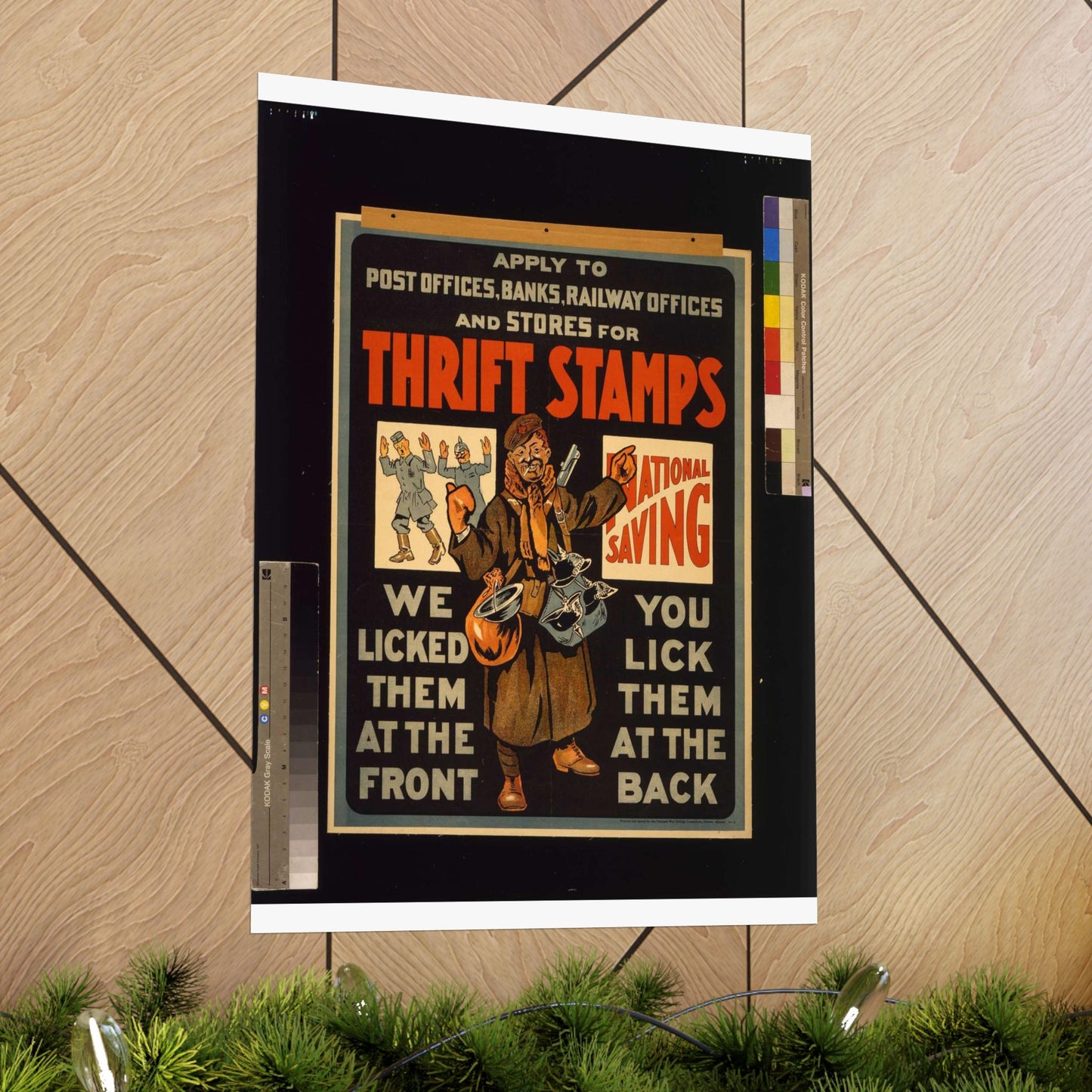 Thrift stamps. We licked them at the front, you lick them at the back High Quality Matte Wall Art Poster for Home, Office, Classroom