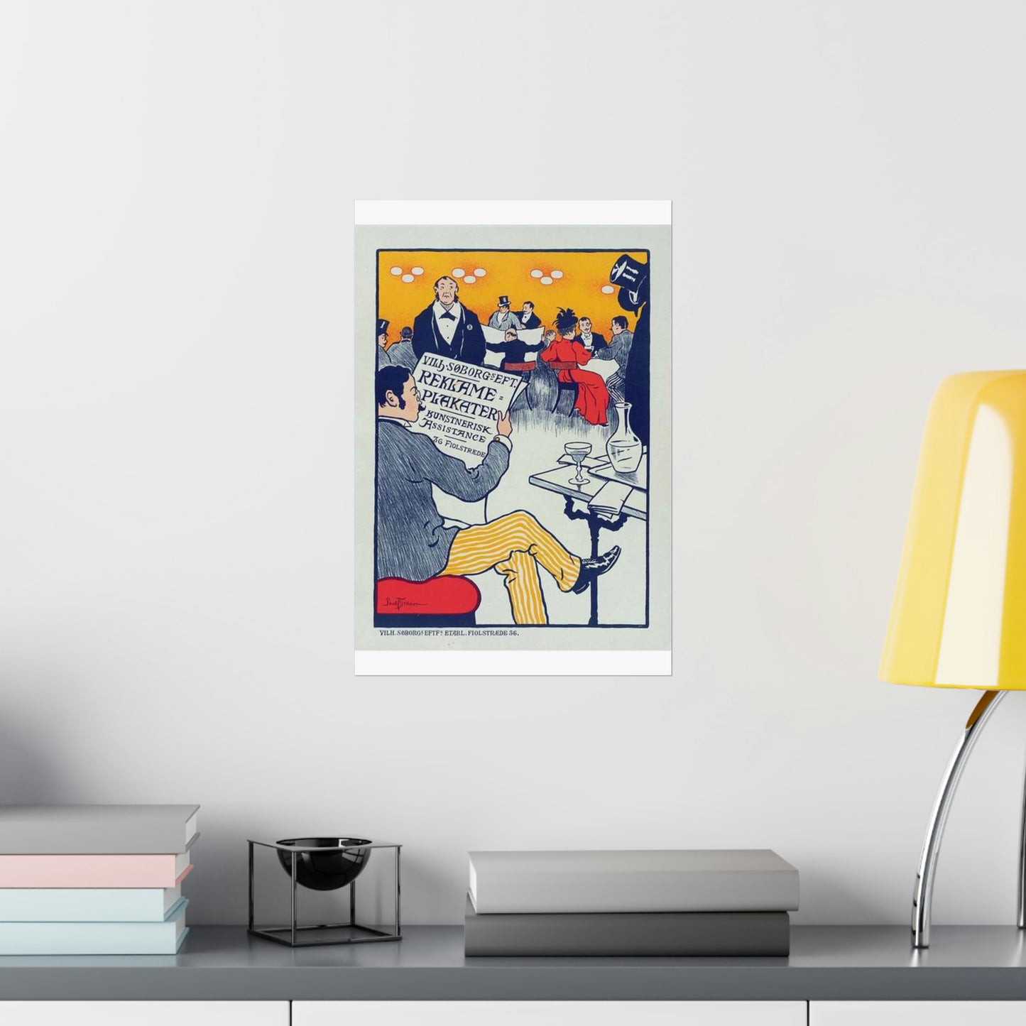 Affiche danoise pour les "Affiches artistiques Wilh. Söborg". High Quality Matte Wall Art Poster for Home, Office, Classroom
