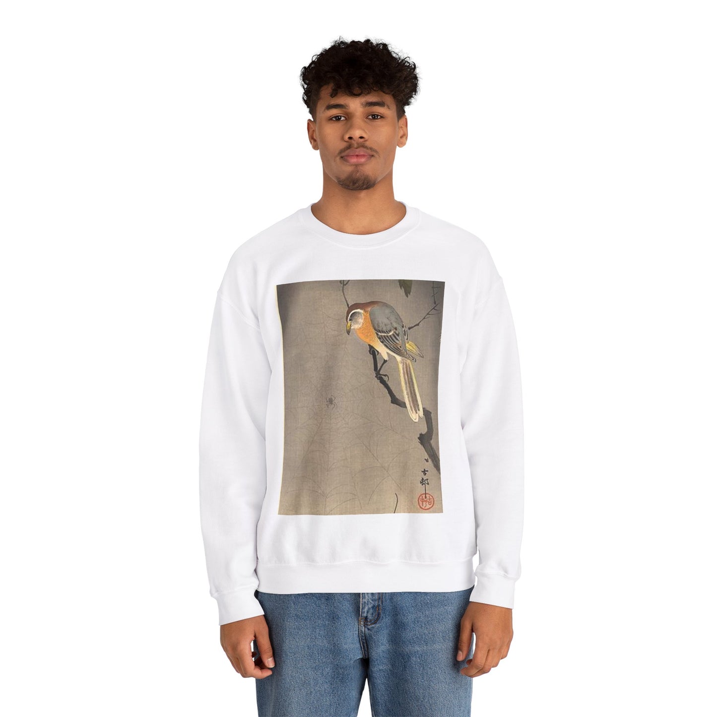 Koson - the-spiderweb, Ohara Koson White Heavy Blend Adult Crew Neck SweatShirt