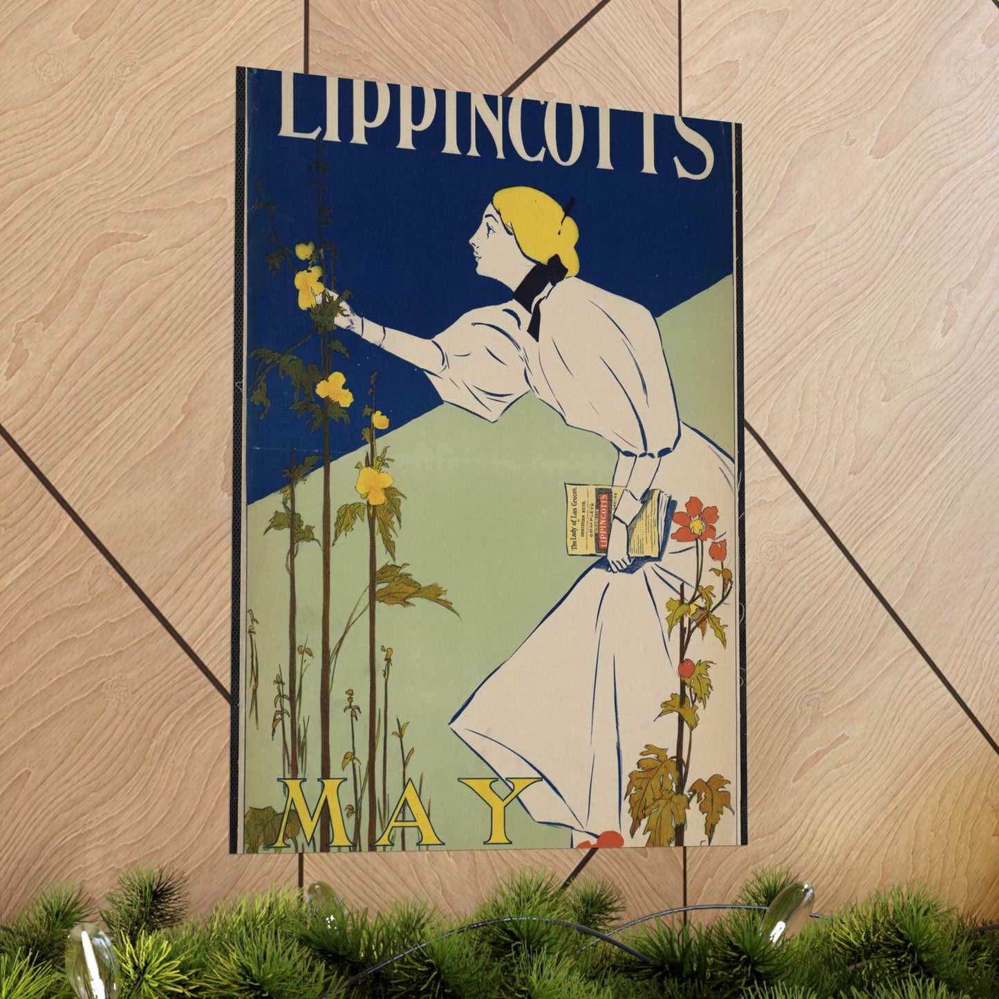 Lippincott's May, Art Nouveau Poster High Quality Matte Wall Art Poster for Home, Office, Classroom