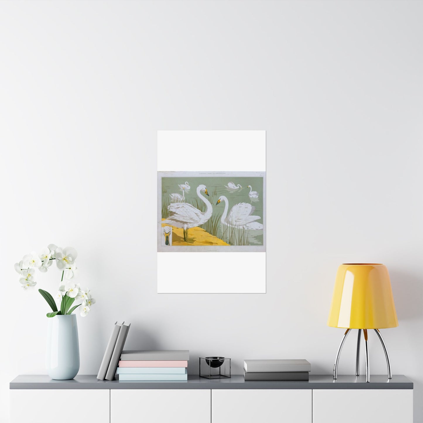 Cygne sauvage - Art nouveau public domain image High Quality Matte Wall Art Poster for Home, Office, Classroom