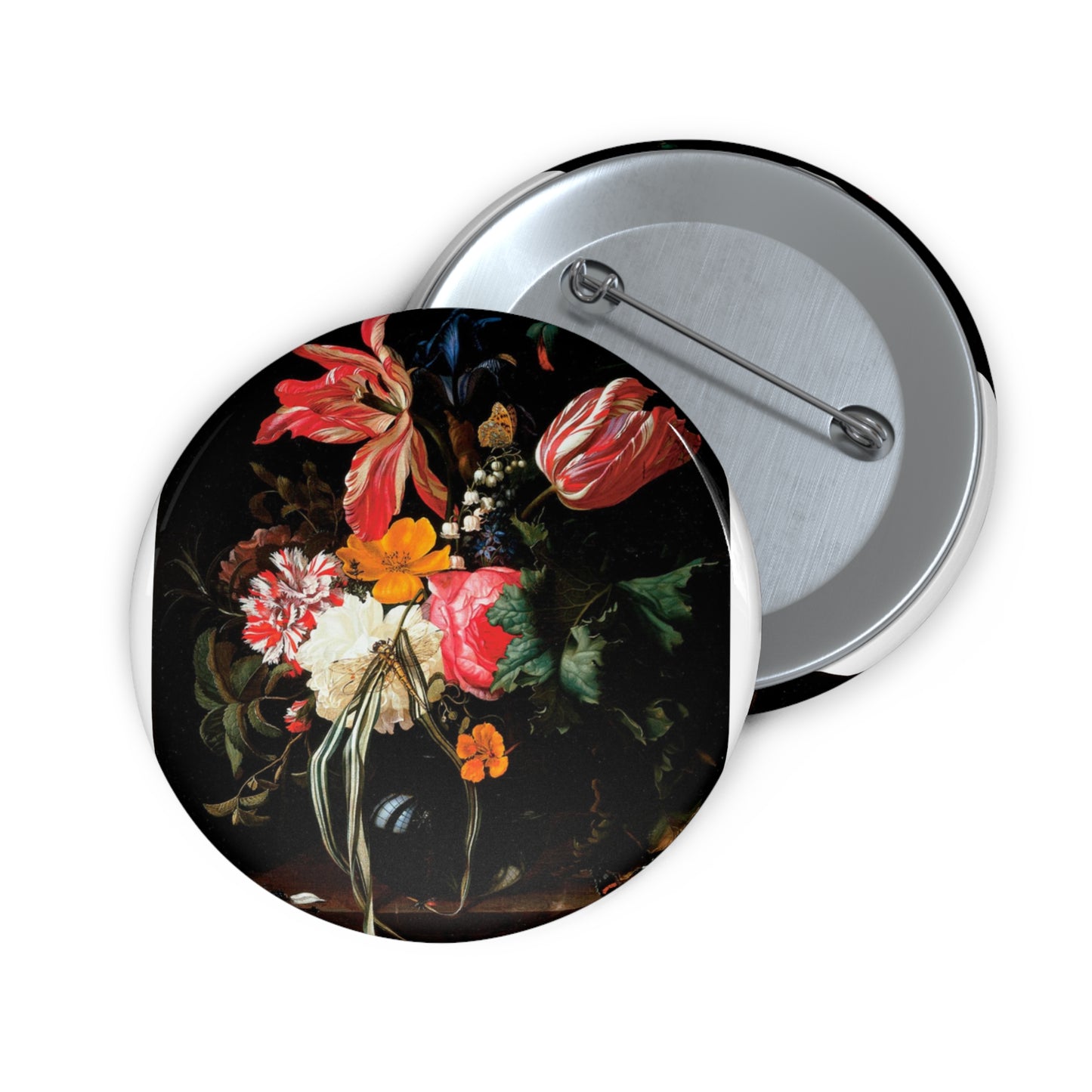 Maria van Oosterwijck - Flower Still Life - Google Art Project Pin Buttons with Crisp Design