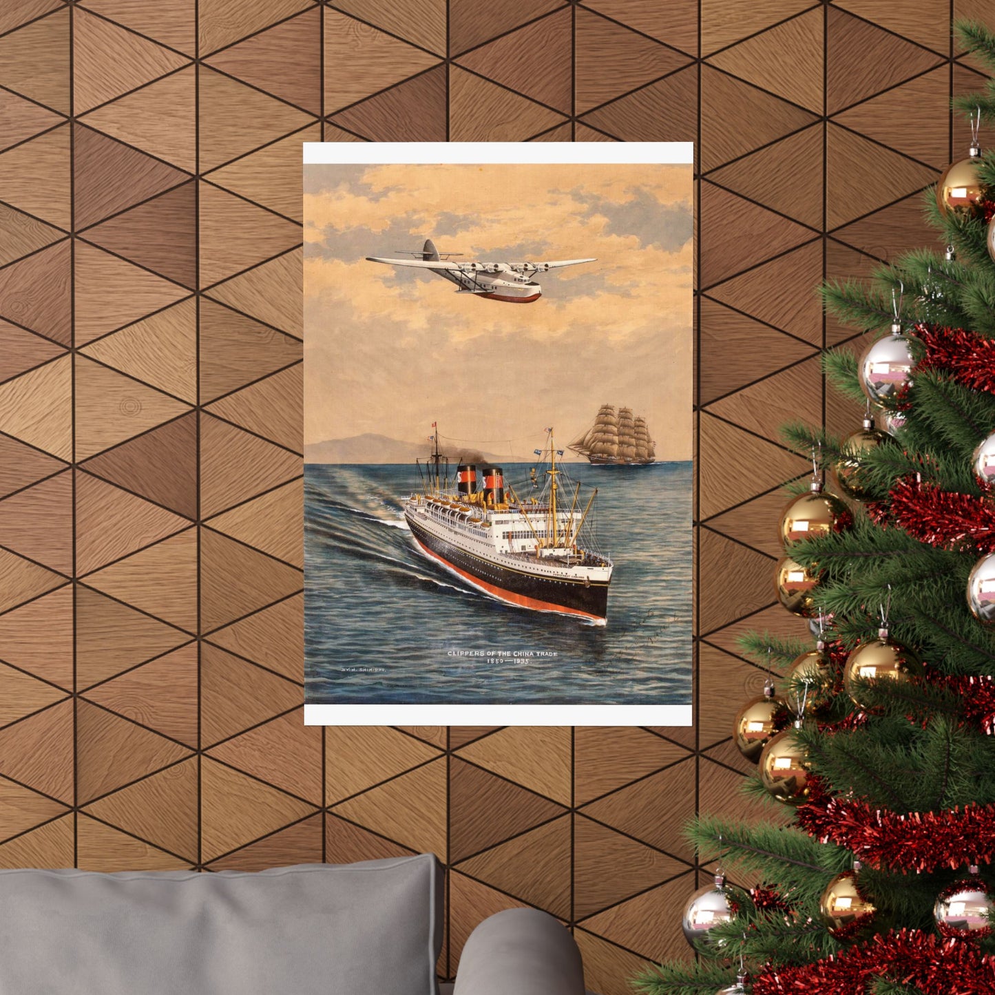 The China Clippers, by H. Shimidzu High Quality Matte Wall Art Poster for Home, Office, Classroom