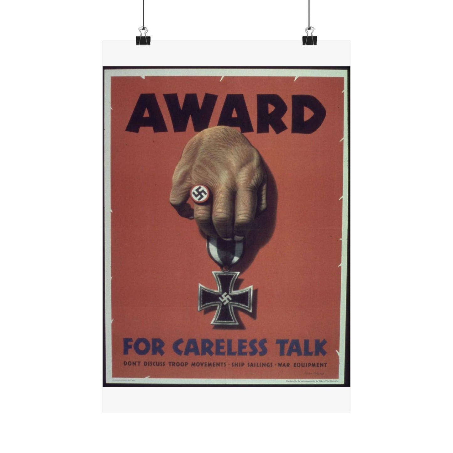 "Award for careless talk" - NARA - 513602 High Quality Matte Wall Art Poster for Home, Office, Classroom