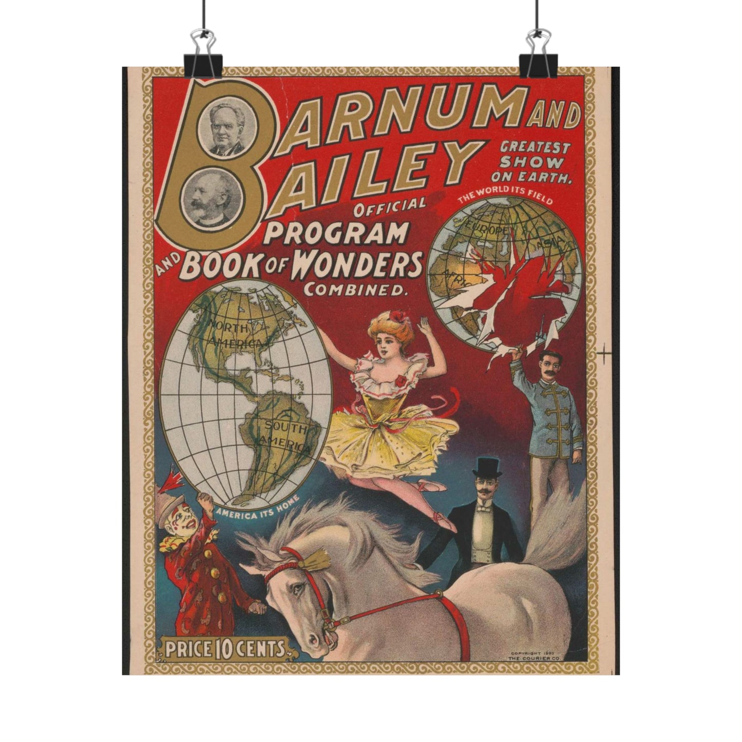 Barnum and Bailey official program and book of wonders combined High Quality Matte Wall Art Poster for Home, Office, Classroom