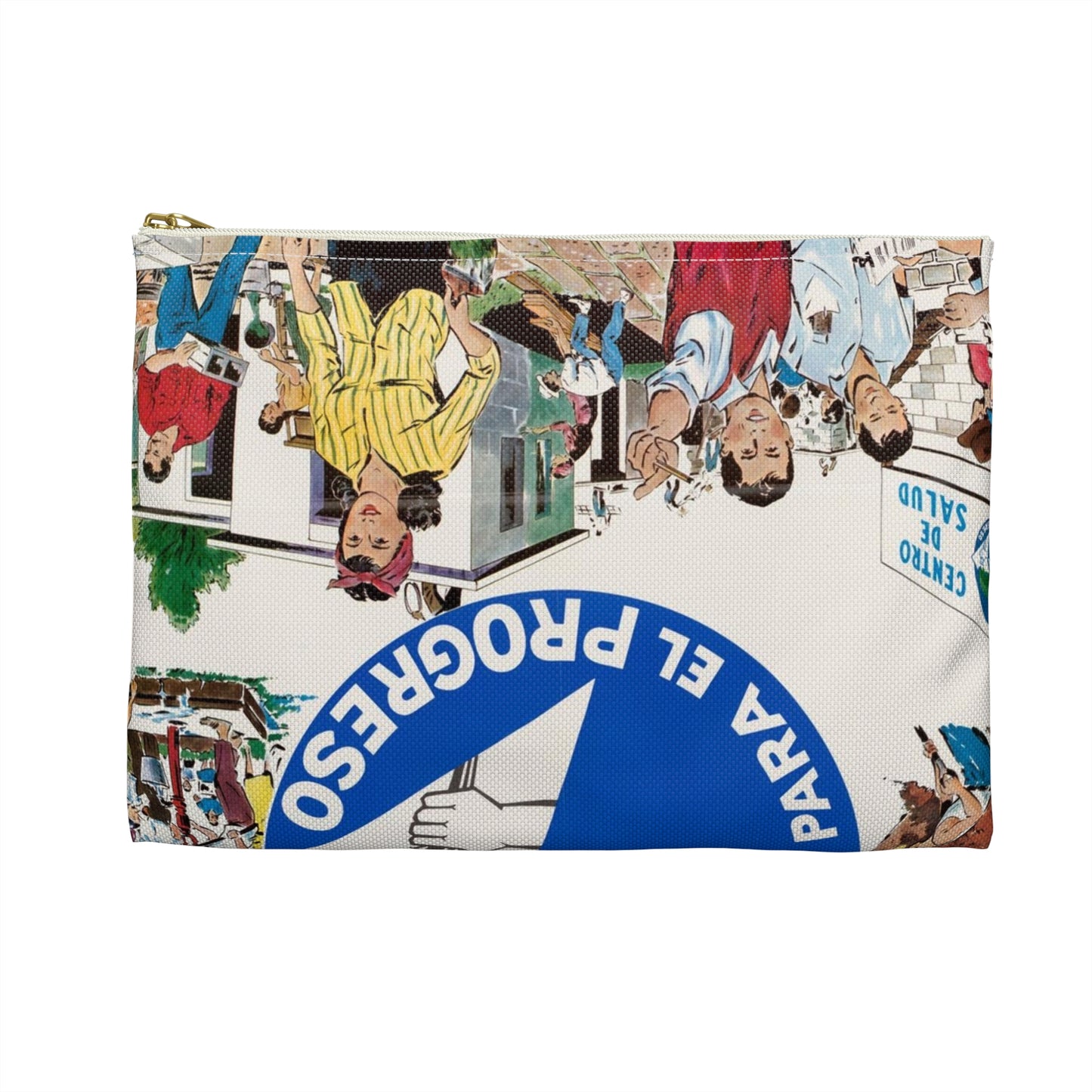 Alliance Posters, Cold War American Propaganda poster Large Organizer Pouch with Black Zipper