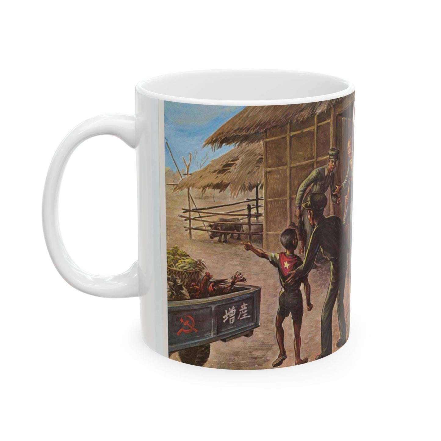 Freedom or Communism - A couple of pictures of people eating and drinking Beautiful Novelty Ceramic Coffee Mug 11oz