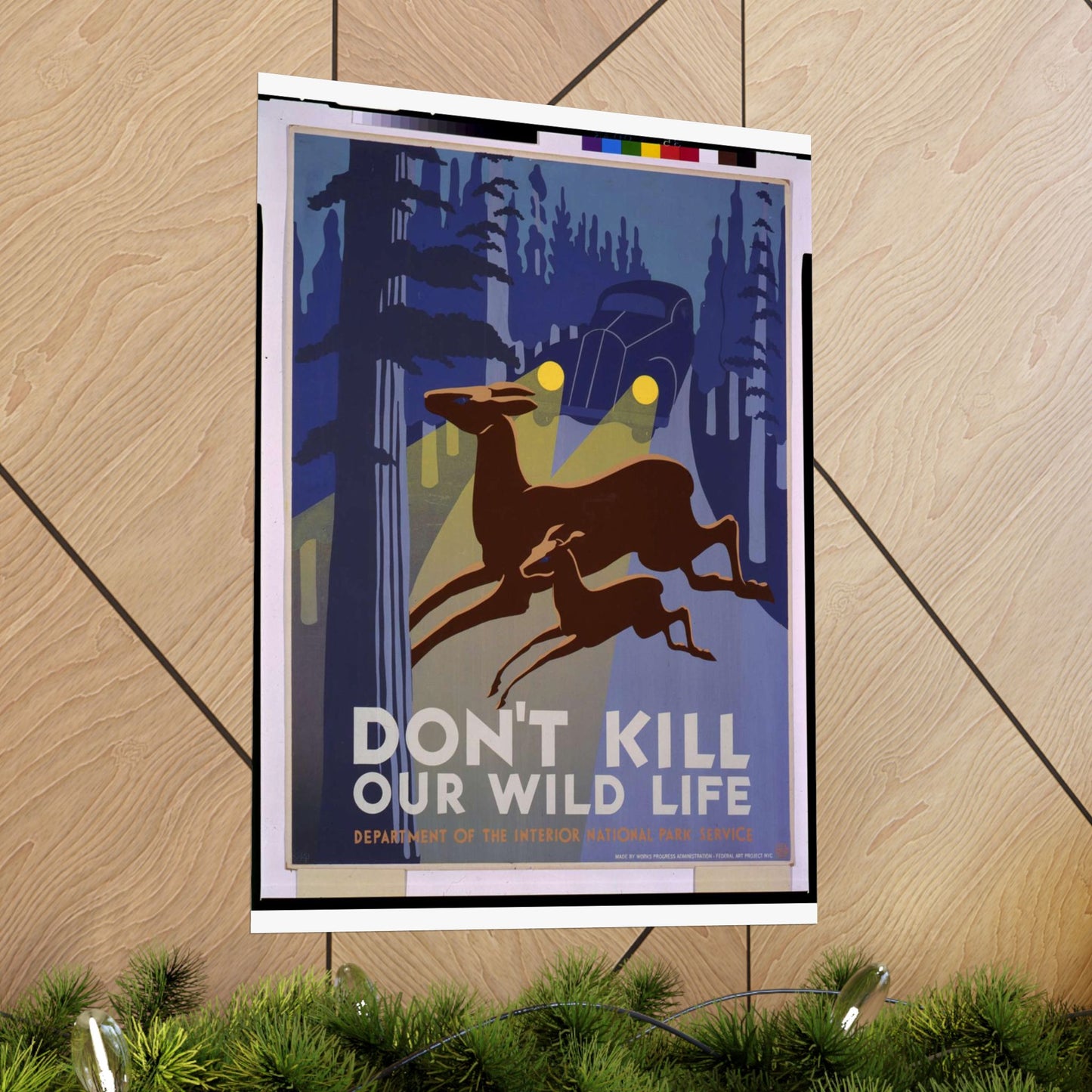 Don't kill our wild life - Art Deco public domain image High Quality Matte Wall Art Poster for Home, Office, Classroom