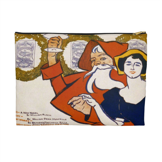 Edward Penfield - Harper's [for] Christmas, Art Nouveau Poster Large Organizer Pouch with Black Zipper