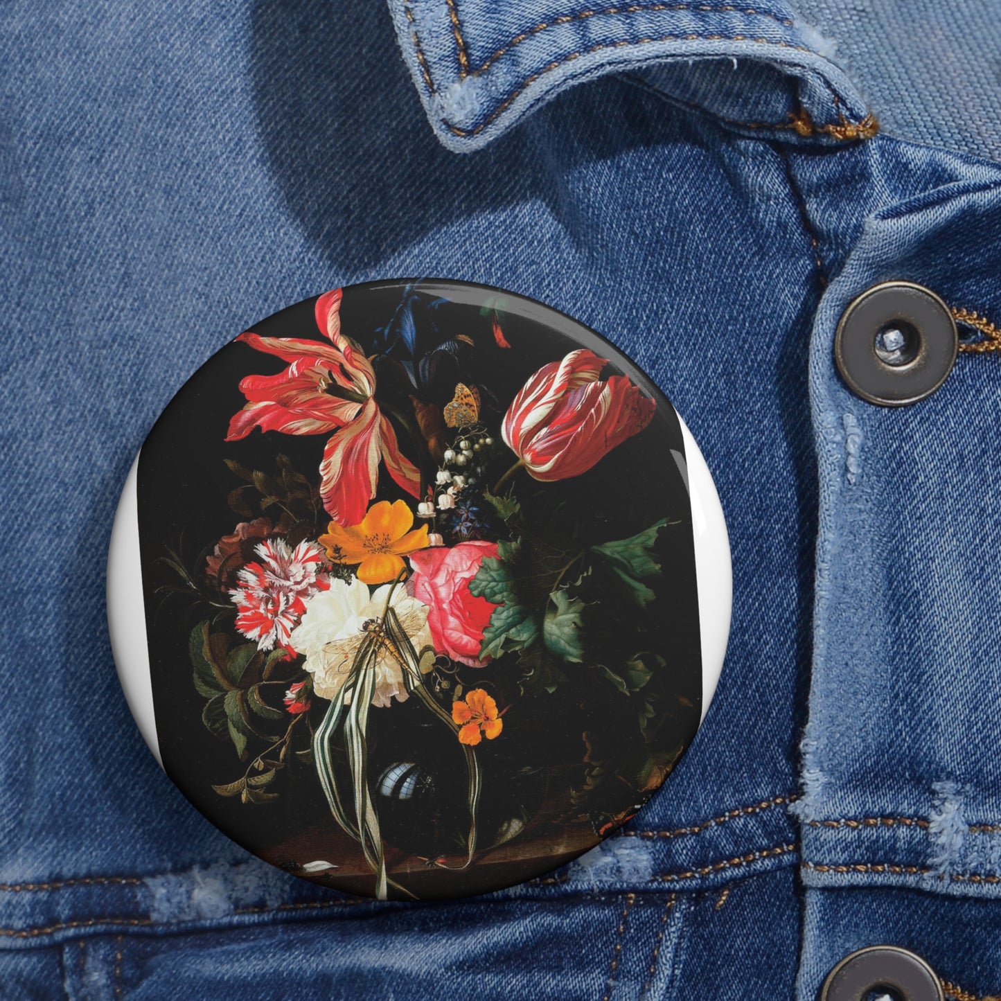 Maria van Oosterwijck - Flower Still Life - Google Art Project Pin Buttons with Crisp Design